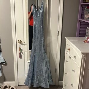 Sparkling Blue Sequin Gown